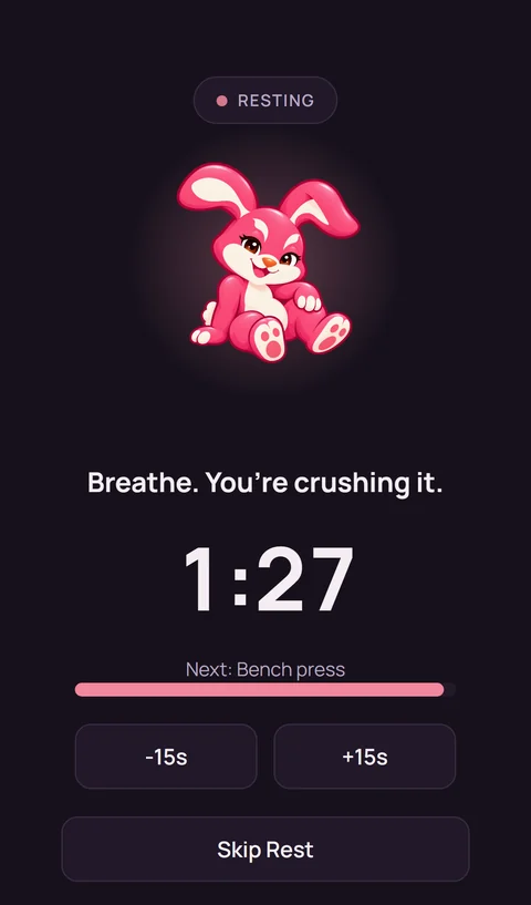 RepBunny rest timer between sets